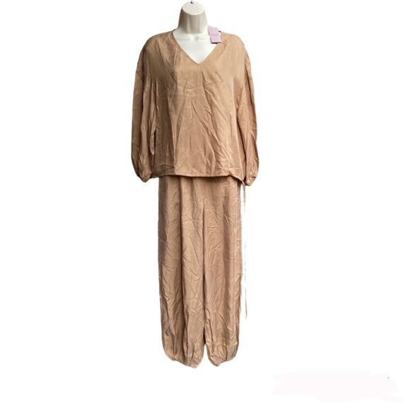 Nap Loungewear Puff Sleeve Set in Caramel size S NWT - Picture 1 of 7